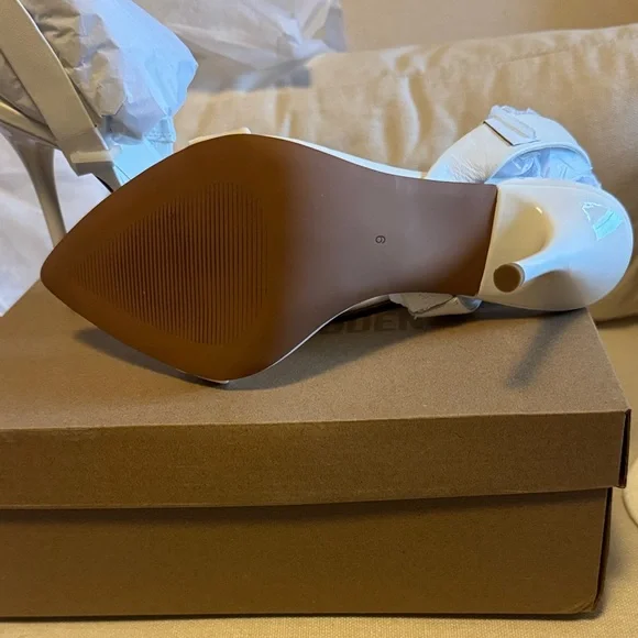 Steve Madden White Strappy Heels - Picture 3 of 6